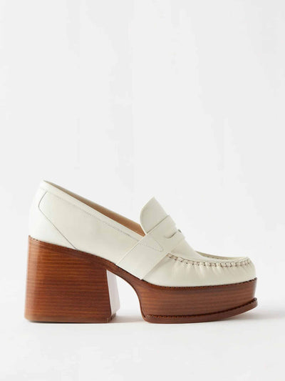 Gabriela Hearst Augusta leather platform loafers at Collagerie