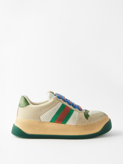 Gucci Sporty vintage supreme & leather trainers at Collagerie