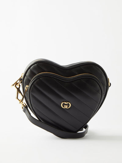 Gucci Heart GG plaque zip-pocket shoulder bag at Collagerie