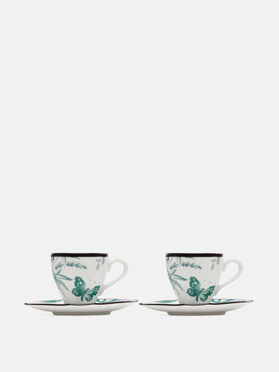 Gucci Herbarium porcelain cups and saucers (set of 2) at Collagerie