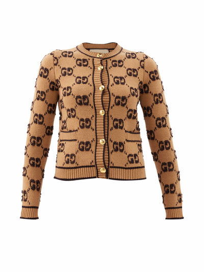 Gucci GG-jacquard wool cardigan at Collagerie