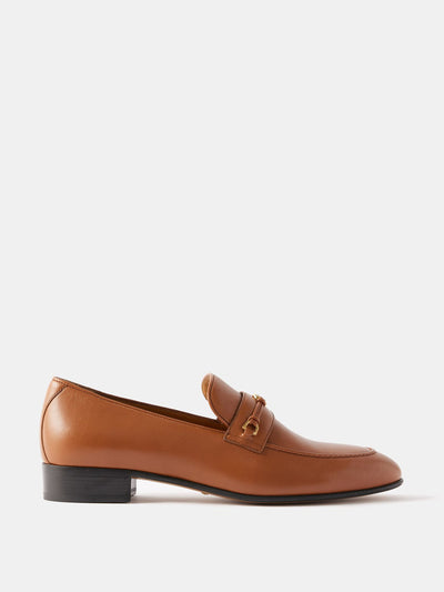 Gucci Ed buckle-strap leather loafers at Collagerie