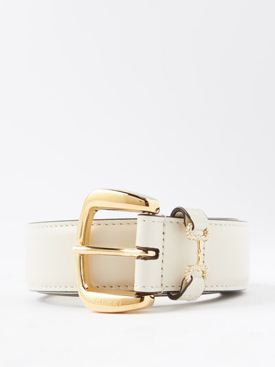 Gucci Horsebit-embellished leather belt at Collagerie