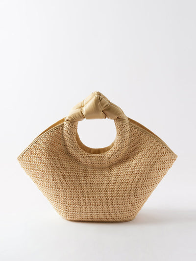 Hereu Leather and raffia tote bag at Collagerie