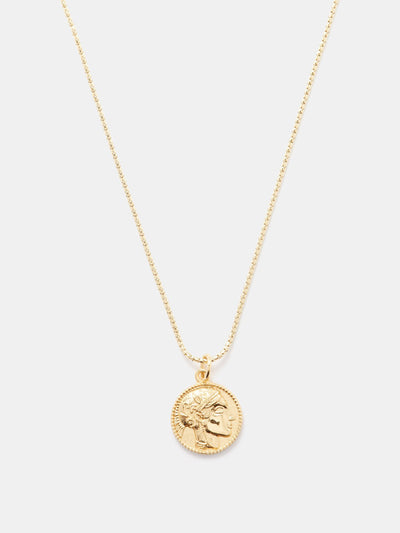 Hermina Athens Gold plated coin charm necklace at Collagerie