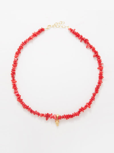 Hermina Athens Red coral and gold-vermeil necklace at Collagerie