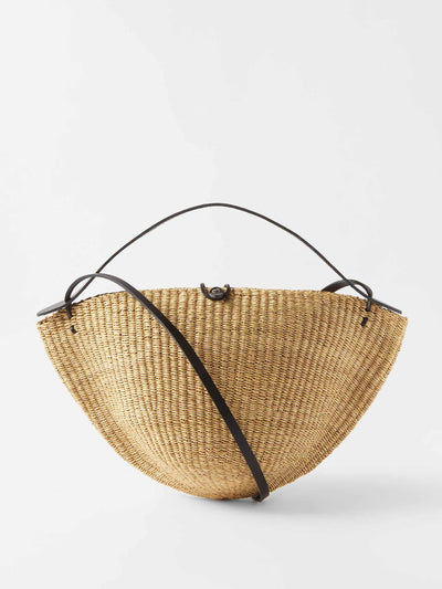 Inès Bressand Leather-trimmed basket bag at Collagerie