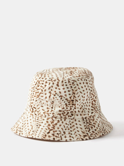 Isabel Marant Tyron patterned denim bucket hat at Collagerie