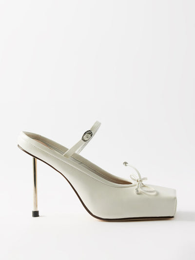 Jacquemus Square-toe leather pumps at Collagerie
