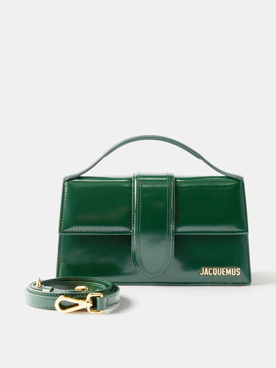 Jacquemus Bambino large patent-leather top-handle bag at Collagerie