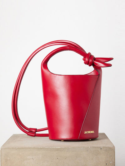 Jacquemus Tourni small leather bucket bag at Collagerie