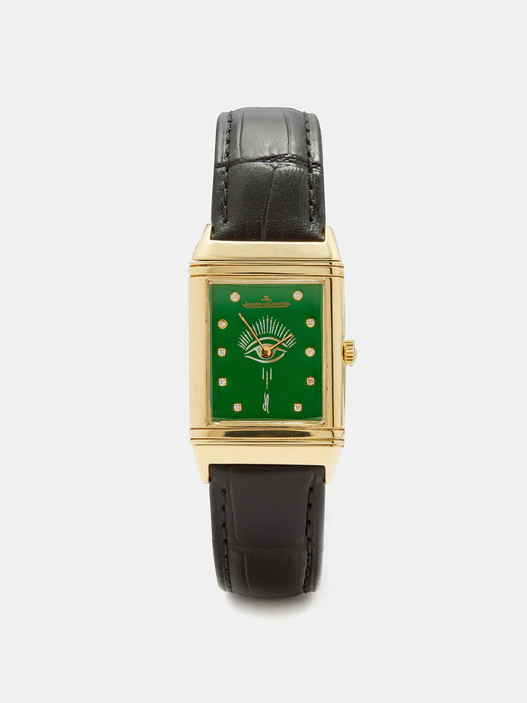 Vintage reverso 18kt gold watch