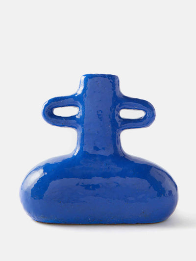 Jade Paton Blue glazed stoneware vase at Collagerie