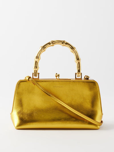 Jil Sander Metallic leather handbag at Collagerie