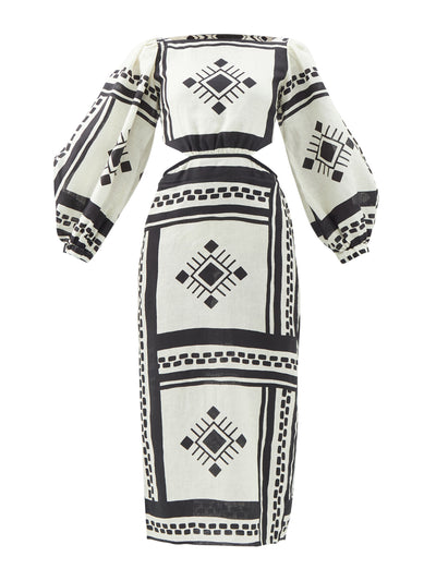 Johanna Ortiz Printed linen dress at Collagerie