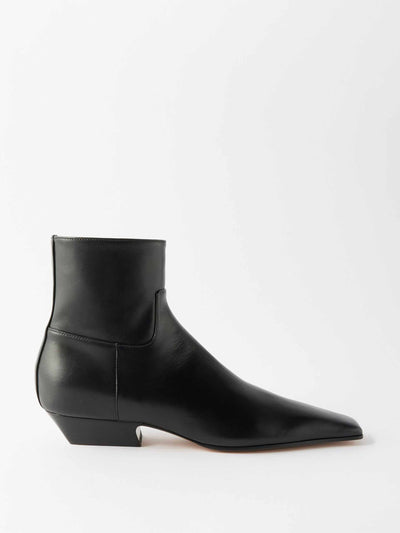 Khaite Marfa leather ankle boots at Collagerie