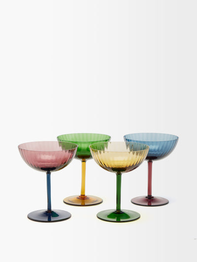 La DoubleJ Murano champagne coupes (set of 4) at Collagerie