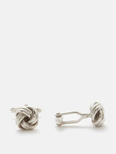 Lanvin Knot platinum-plated cufflinks at Collagerie