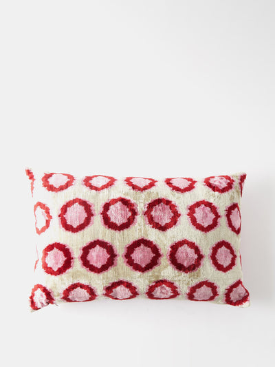 Les Ottomans Ikat silk-velvet cushion at Collagerie