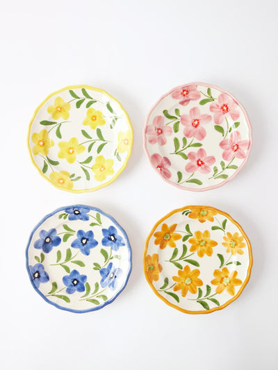 Les Ottomans Multicoloured hand-painted ceramic side plates (set of 4) at Collagerie