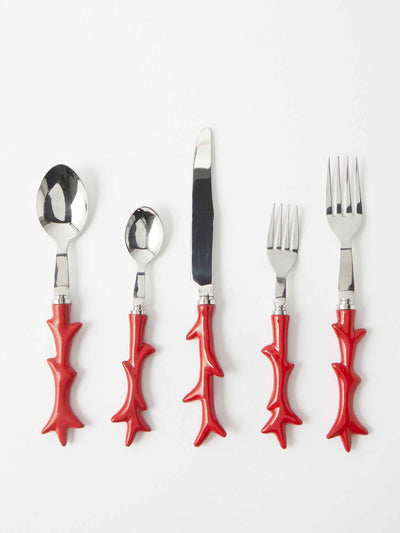 Les Ottomans Coral stainless-steel cutlery set (set of 5) at Collagerie