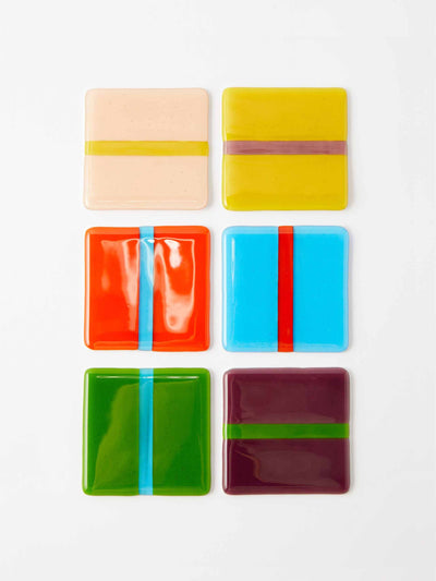 Les Ottomans Multicoloured Murano-glass coasters (set of 6) at Collagerie