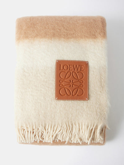 Loewe Beige and white wool blanket at Collagerie