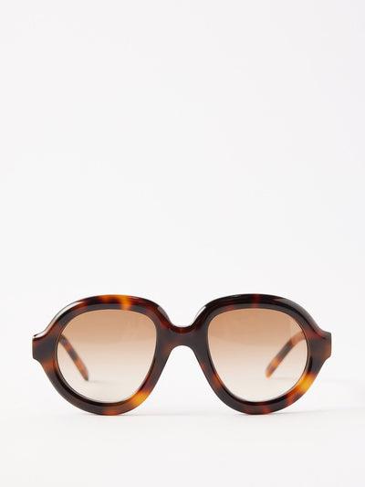 Loewe Eyewear Curvy round tortoiseshell-acetate sunglasses at Collagerie