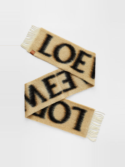 Loewe Logo-jacquard mohair-blend scarf at Collagerie