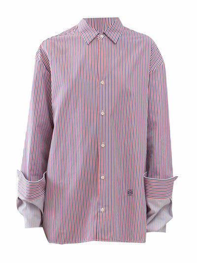 Loewe Turn-up cuff striped cotton-blend poplin shirt at Collagerie