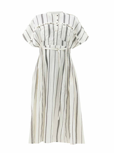 Lovebirds Striped linen-blend midi dress at Collagerie