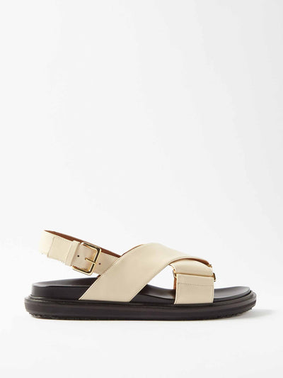 Marni Cream leather sandals at Collagerie