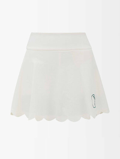 Marysia White scalloped sustainable-jersey skirt at Collagerie