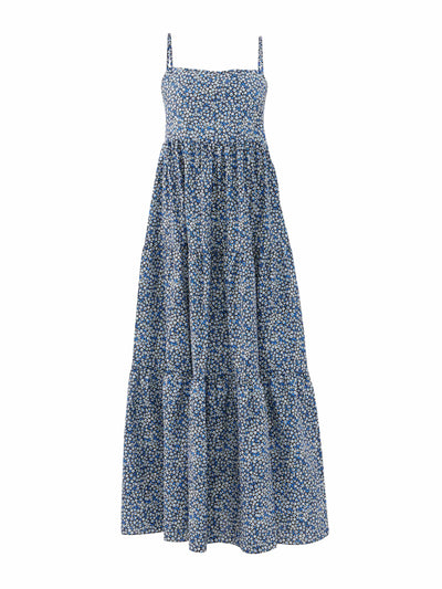 Matteau Blue floral-print organic cotton maxi dress at Collagerie