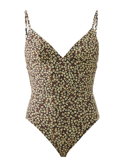 Matteau Brown floral swimsuit at Collagerie