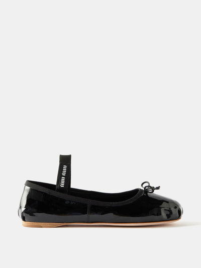 Miu Miu Patent-leather ballet flats at Collagerie