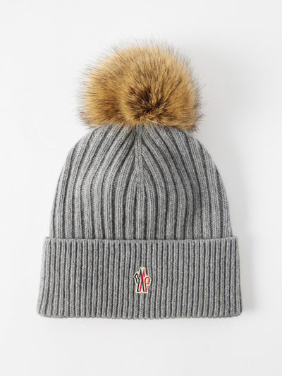 Moncler Grenoble pompom-embellished cashmere-blend beanie at Collagerie