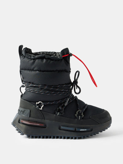 Moncler x Adidas Originals Black quilted Gore-Tex boots at Collagerie