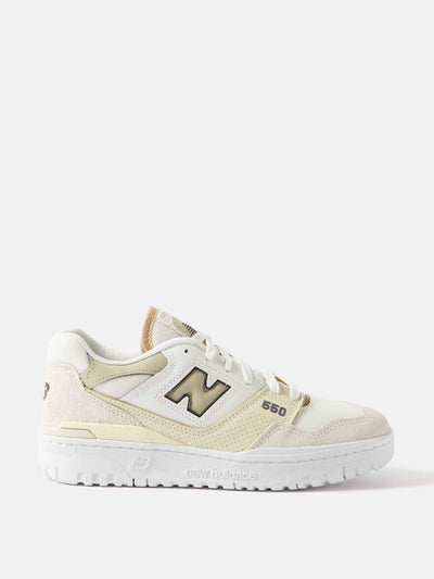 New Balance 550 suede, leather and mesh trainers at Collagerie