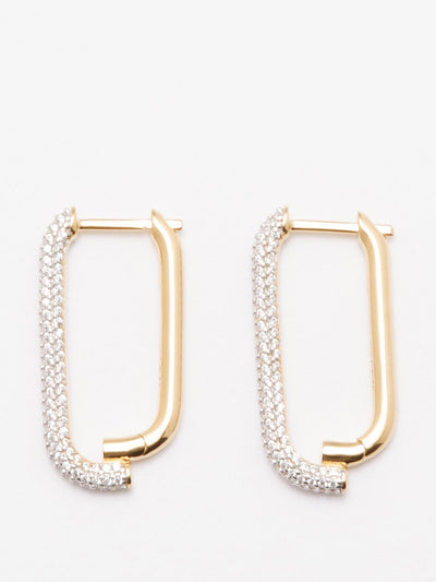 Otiumberg Crystal-pavé 14kt gold-vermeil hoop earrings at Collagerie