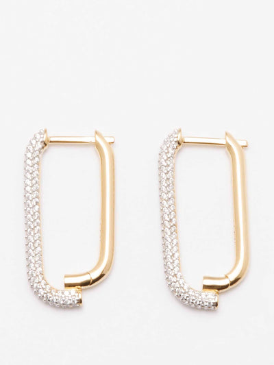 Otiumberg Crystal-pavé 14kt gold-vermeil hoop earrings at Collagerie