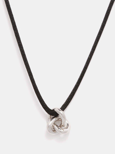 Otiumberg Silver knot-pendant cord choker necklace at Collagerie