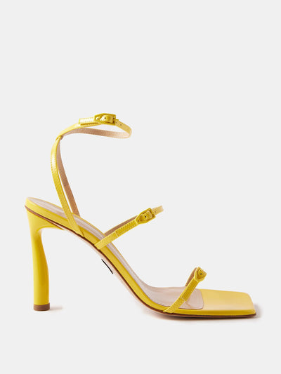Paul Andrew Yellow slinky patent-leather sandals at Collagerie