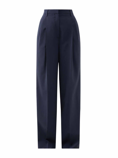 Prada Pleated mohair-blend wide-leg trousers at Collagerie