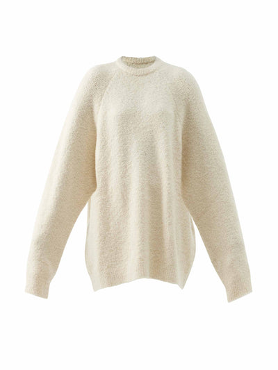 Raey Raglan-sleeve merino wool-blend crew-neck jumper at Collagerie