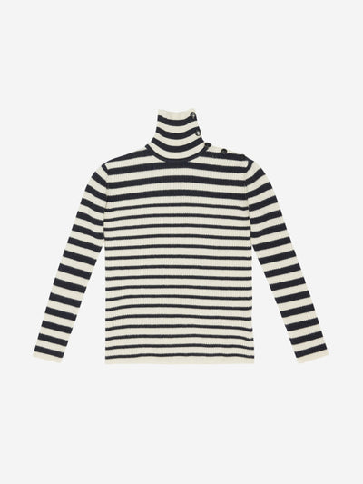 Raey Striped recycled-cashmere roll neck jumper at Collagerie