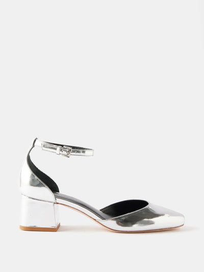 Reformation Mallori 50 metallic-leather pumps at Collagerie