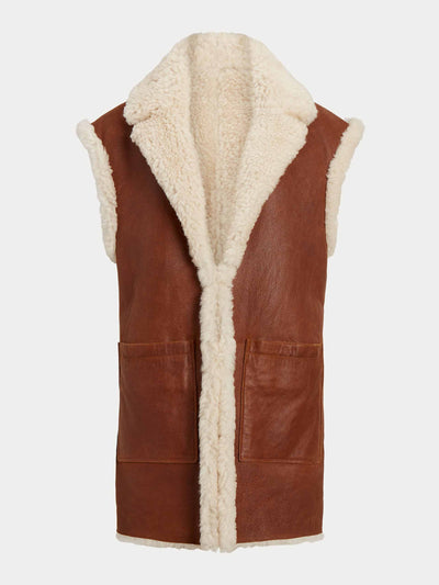 Polo Ralph Lauren Reversible shearling gilet at Collagerie