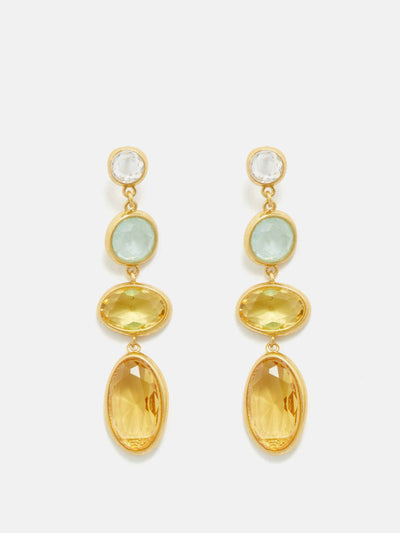 Roxanne Assoulin Gold-tone and gemstone drop earrings at Collagerie