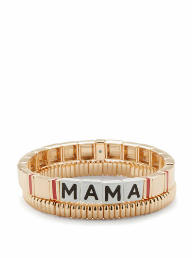 Roxanne Assoulin Mama metal and enamel bracelet set at Collagerie